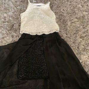 BCX Girls Black & White, High/Low 2 Piece Outfit